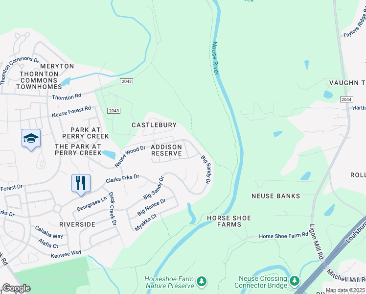 map of restaurants, bars, coffee shops, grocery stores, and more near 8329 Plano Court in Raleigh