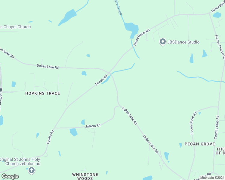 map of restaurants, bars, coffee shops, grocery stores, and more near 8720 Dukes Lake Road in Zebulon