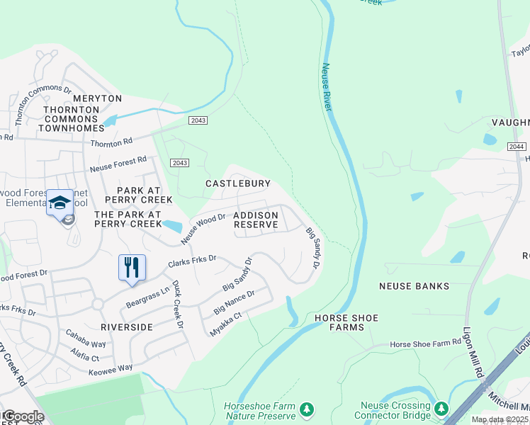 map of restaurants, bars, coffee shops, grocery stores, and more near 8349 Boca Point in Raleigh