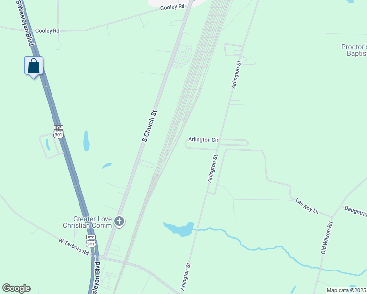 map of restaurants, bars, coffee shops, grocery stores, and more near 3941 South Church Street in Rocky Mount