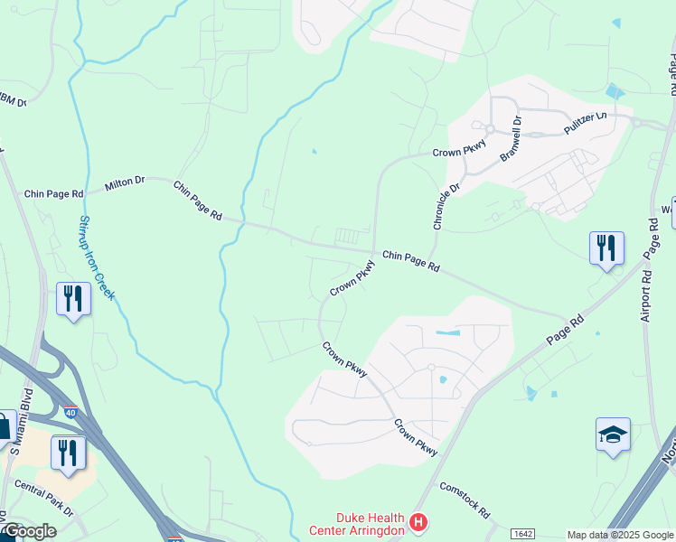 map of restaurants, bars, coffee shops, grocery stores, and more near 209 Michelangelo Place in Morrisville