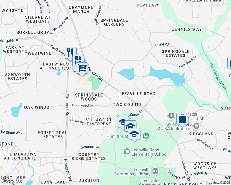 map of restaurants, bars, coffee shops, grocery stores, and more near 8805 Katharina Court in Raleigh