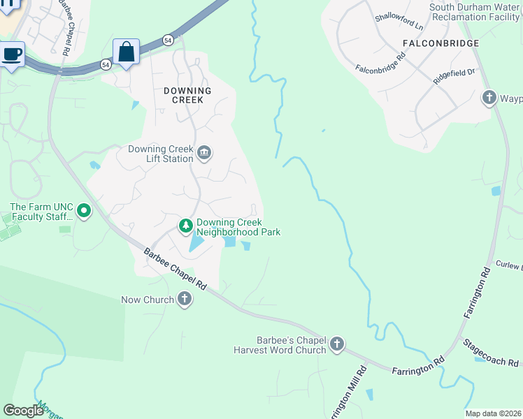 map of restaurants, bars, coffee shops, grocery stores, and more near 2114 Carriage Way in Chapel Hill