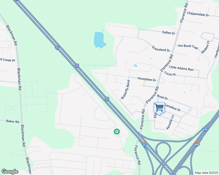 map of restaurants, bars, coffee shops, grocery stores, and more near 2951 Lightning Bug Drive in Murfreesboro