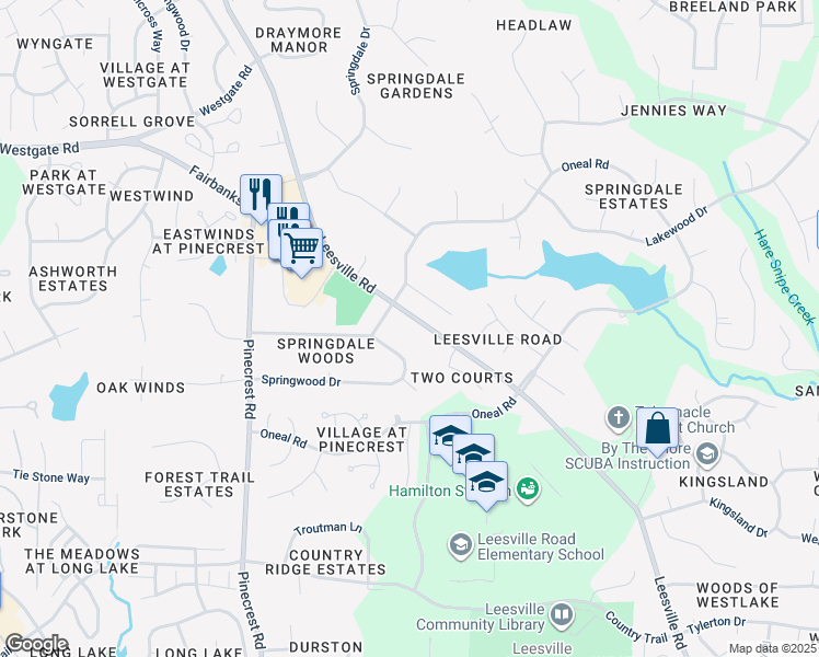 map of restaurants, bars, coffee shops, grocery stores, and more near 8809 Leesville Road in Raleigh