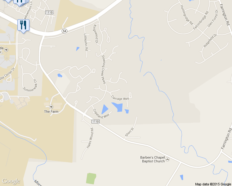 map of restaurants, bars, coffee shops, grocery stores, and more near 1334 Daventry Court in Chapel Hill