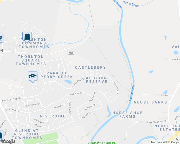 map of restaurants, bars, coffee shops, grocery stores, and more near 8438 Tierra Del Sol Way in Raleigh