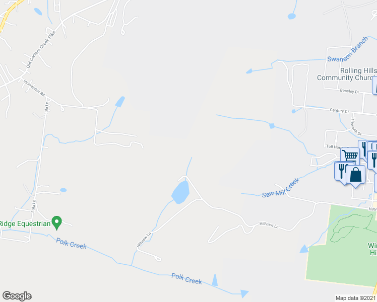 map of restaurants, bars, coffee shops, grocery stores, and more near 1208 Hillview Lane in Franklin