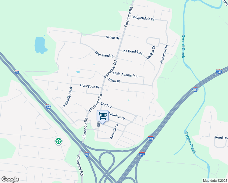 map of restaurants, bars, coffee shops, grocery stores, and more near 5063 Betsy Ann Avenue in Murfreesboro