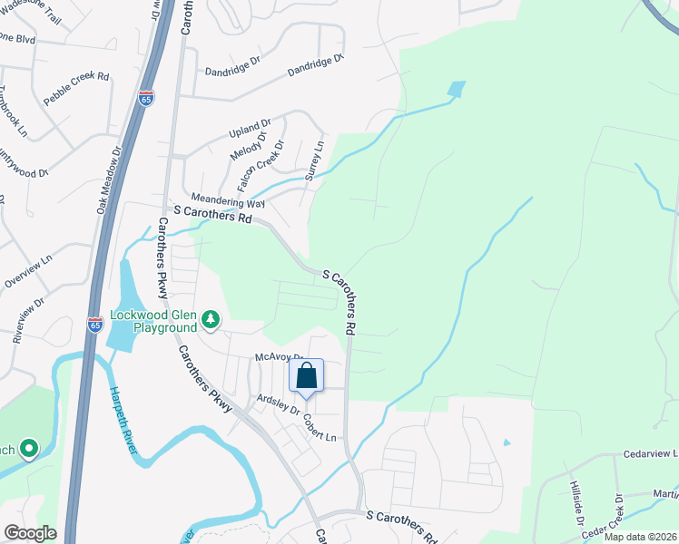 map of restaurants, bars, coffee shops, grocery stores, and more near 4344 S Carothers Rd in Franklin