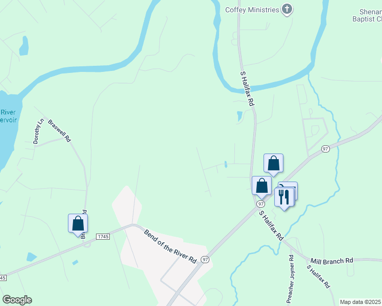 map of restaurants, bars, coffee shops, grocery stores, and more near 4826 Rolling Rock Road in Rocky Mount