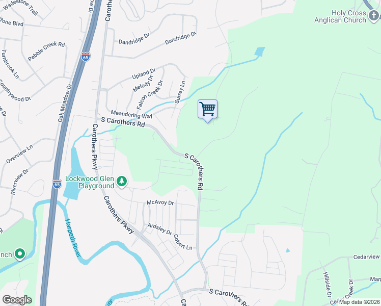 map of restaurants, bars, coffee shops, grocery stores, and more near 4349 South Carothers Road in Franklin