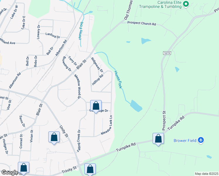 map of restaurants, bars, coffee shops, grocery stores, and more near 403 Crestview Drive in Thomasville