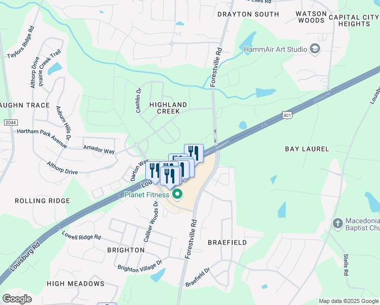 map of restaurants, bars, coffee shops, grocery stores, and more near 8560 Quarton Drive in Raleigh