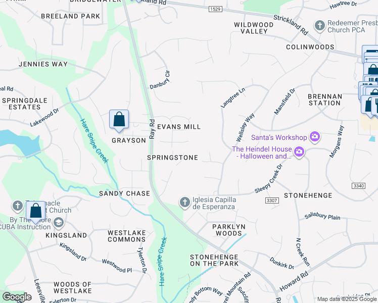 map of restaurants, bars, coffee shops, grocery stores, and more near 8414 Wheatstone Lane in Raleigh