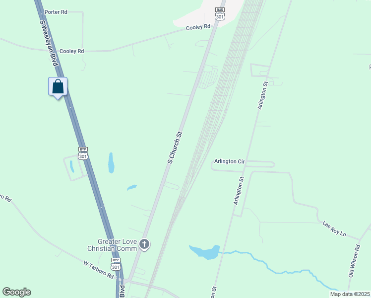 map of restaurants, bars, coffee shops, grocery stores, and more near 3941 South Church Street in Rocky Mount