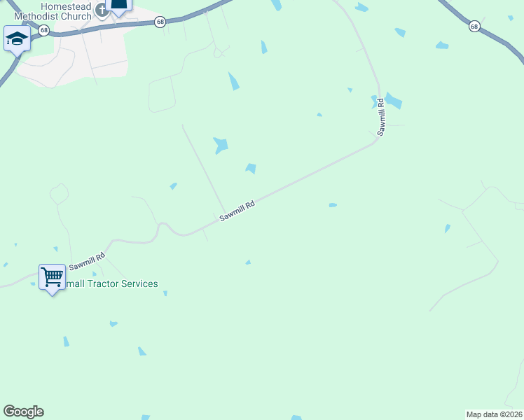 map of restaurants, bars, coffee shops, grocery stores, and more near 1460 Sawmill Road in Crossville