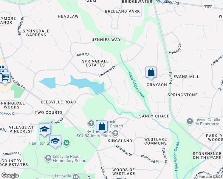 map of restaurants, bars, coffee shops, grocery stores, and more near 8500 Valley Brook Drive in Raleigh