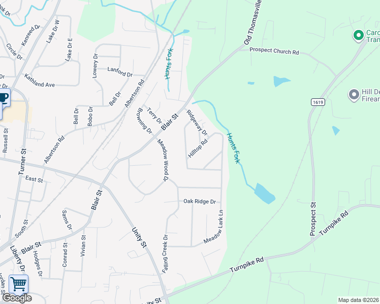map of restaurants, bars, coffee shops, grocery stores, and more near 218 Crestview Drive in Thomasville