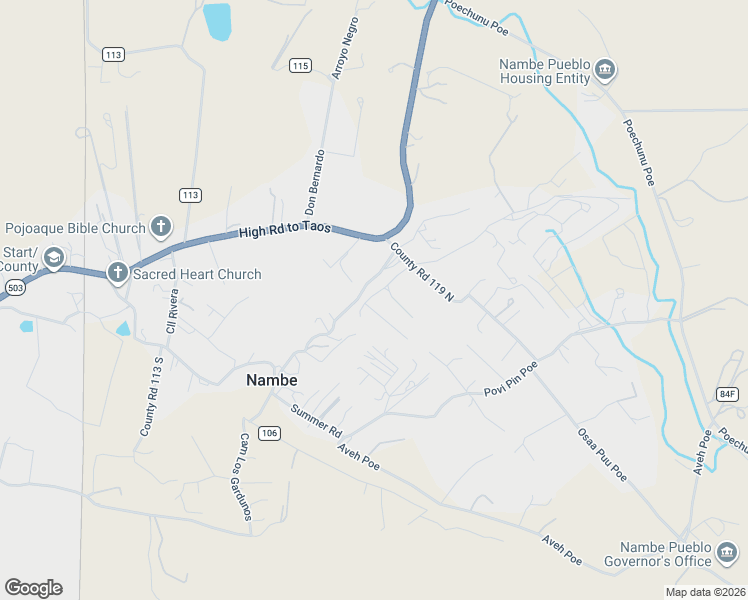 map of restaurants, bars, coffee shops, grocery stores, and more near 10 Arroyo Los Lopez Road in Santa Fe