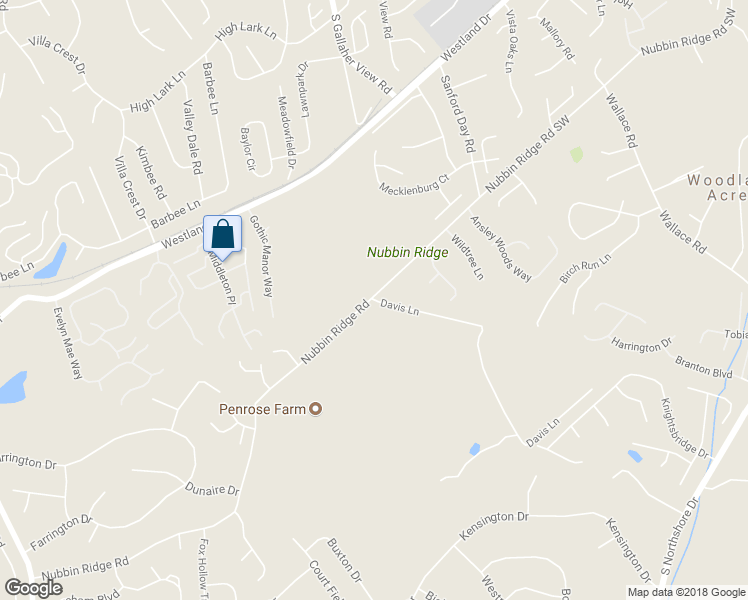 map of restaurants, bars, coffee shops, grocery stores, and more near 1201 Davis Lane in Knoxville