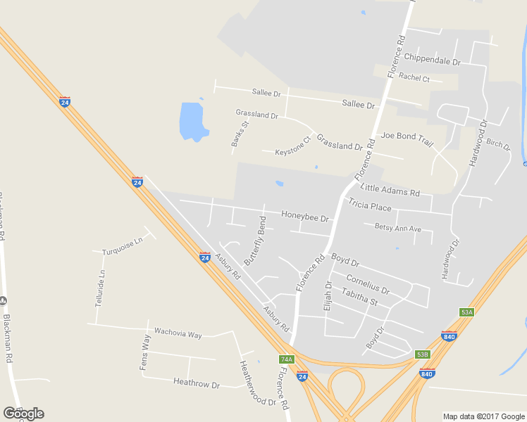 map of restaurants, bars, coffee shops, grocery stores, and more near 5216 Honeybee Drive in Murfreesboro