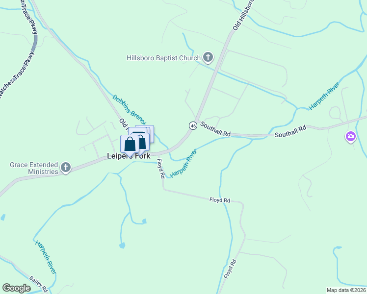 map of restaurants, bars, coffee shops, grocery stores, and more near 4115 Old Hillsboro Road in Franklin