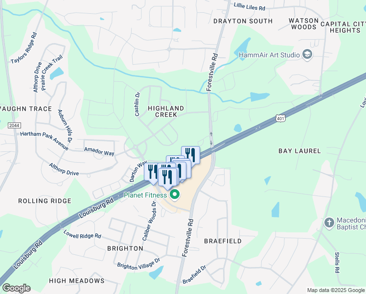 map of restaurants, bars, coffee shops, grocery stores, and more near 8571 Quarton Drive in Raleigh