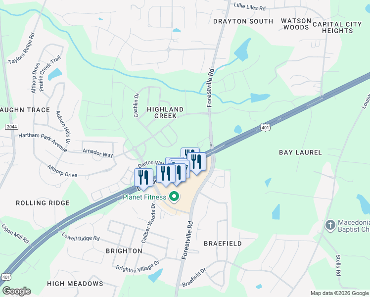 map of restaurants, bars, coffee shops, grocery stores, and more near 8565 Quarton Drive in Raleigh
