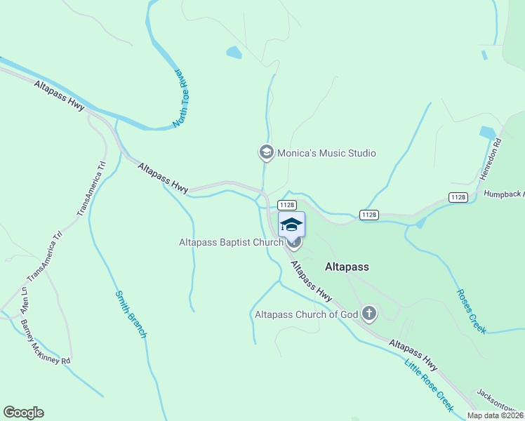map of restaurants, bars, coffee shops, grocery stores, and more near 3452 Altapass Highway in Spruce Pine