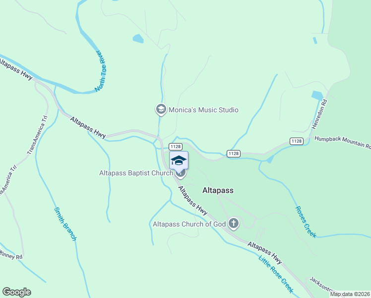 map of restaurants, bars, coffee shops, grocery stores, and more near 3 Altapass Trail in Spruce Pine