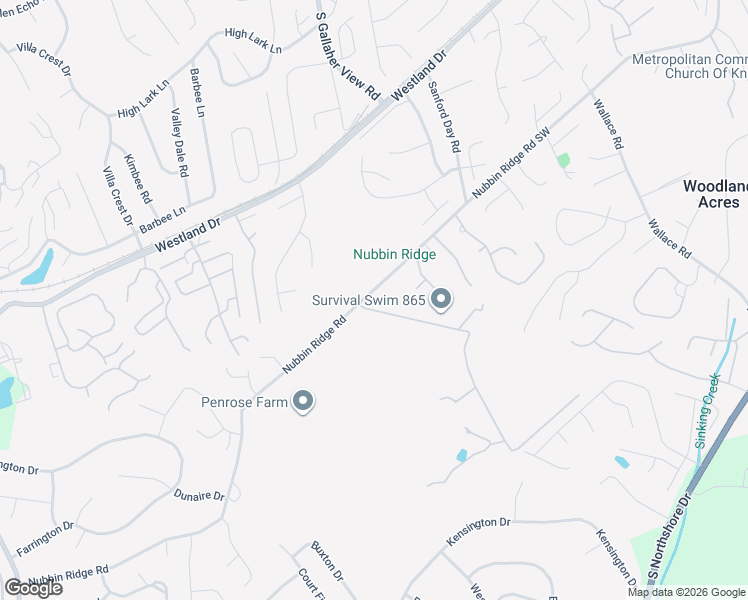 map of restaurants, bars, coffee shops, grocery stores, and more near 8368 Nubbin Ridge Road in Knoxville