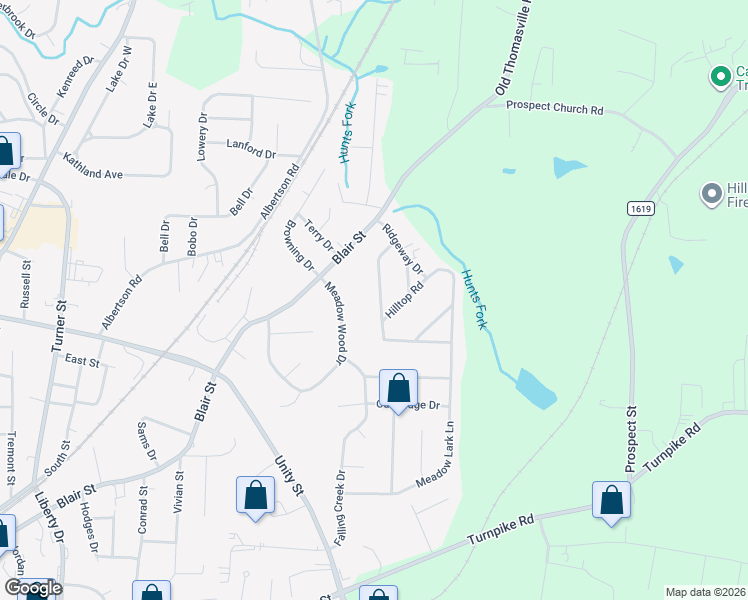 map of restaurants, bars, coffee shops, grocery stores, and more near 218 Crestview Drive in Thomasville