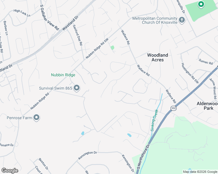 map of restaurants, bars, coffee shops, grocery stores, and more near 8328 Birch Run Lane in Knoxville