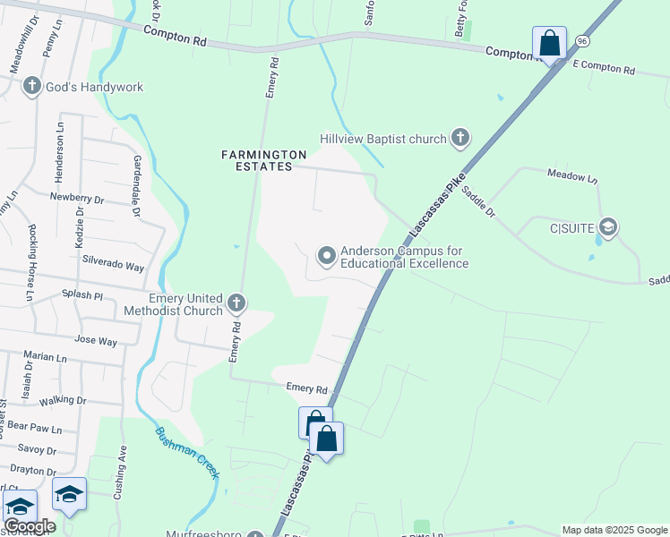 map of restaurants, bars, coffee shops, grocery stores, and more near 118 Silverstone Drive in Murfreesboro