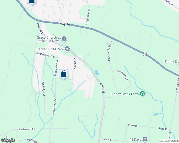 map of restaurants, bars, coffee shops, grocery stores, and more near 6001 Blackwell Lane in Franklin
