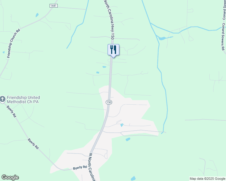 map of restaurants, bars, coffee shops, grocery stores, and more near 3550 North North Carolina Highway 150 in Lexington