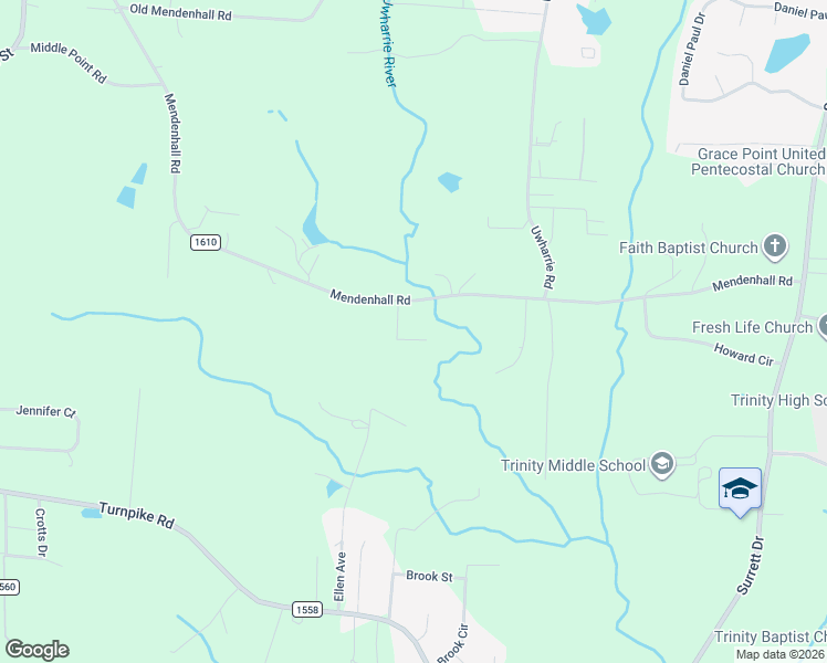 map of restaurants, bars, coffee shops, grocery stores, and more near 5337 Sherrie Drive in Archdale