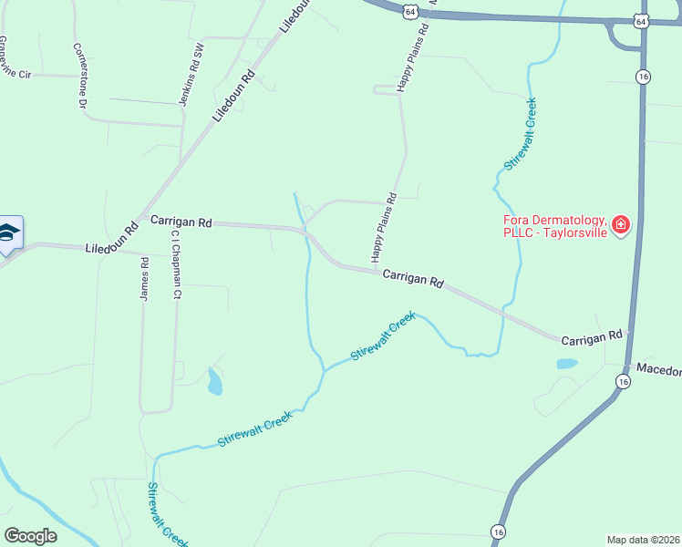 map of restaurants, bars, coffee shops, grocery stores, and more near 765 Carrigan Road in Taylorsville