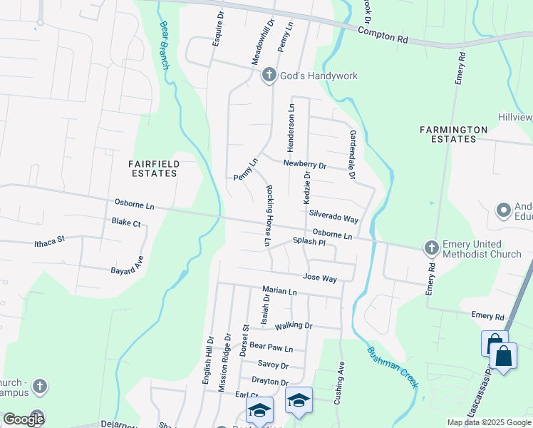 map of restaurants, bars, coffee shops, grocery stores, and more near 2707 Rocking Horse Lane in Murfreesboro