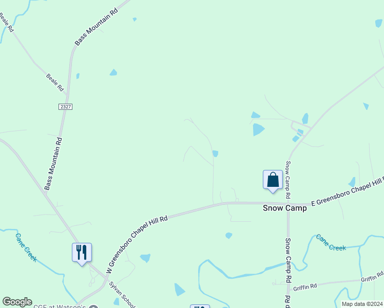 map of restaurants, bars, coffee shops, grocery stores, and more near 7917 Wolfe Lane in Snow Camp