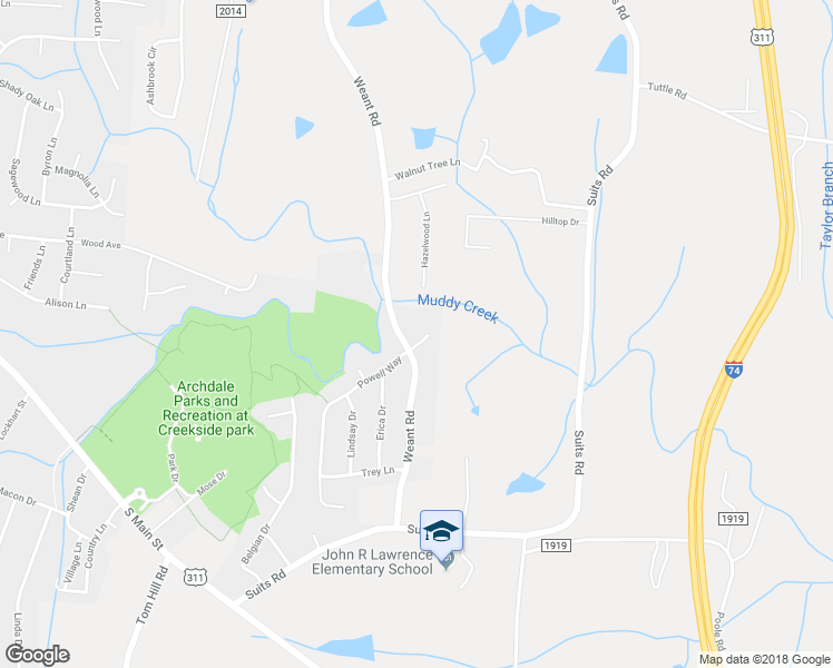 map of restaurants, bars, coffee shops, grocery stores, and more near 103 Preston Court in Archdale