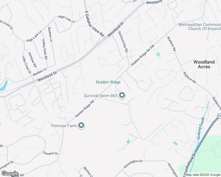 map of restaurants, bars, coffee shops, grocery stores, and more near 8310 Jadewood Lane in Knoxville