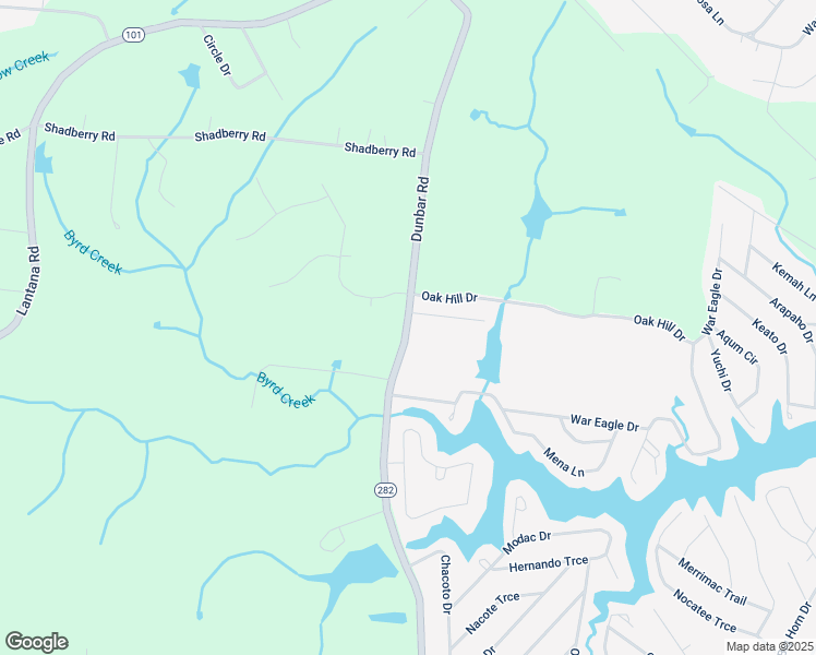 map of restaurants, bars, coffee shops, grocery stores, and more near Dunbar Road in Crossville