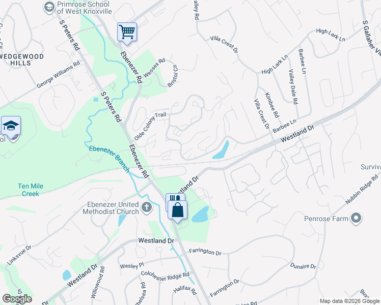 map of restaurants, bars, coffee shops, grocery stores, and more near 812 Calypso Way in Knoxville
