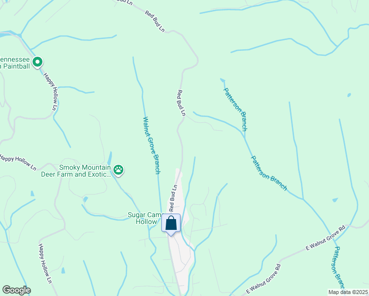 map of restaurants, bars, coffee shops, grocery stores, and more near 410 Red Bud Lane in Sevierville