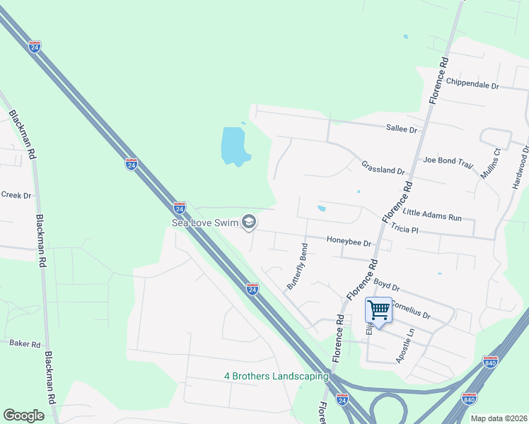 map of restaurants, bars, coffee shops, grocery stores, and more near 4301 Banks Street in Murfreesboro