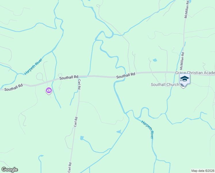 map of restaurants, bars, coffee shops, grocery stores, and more near Southall Road in Franklin