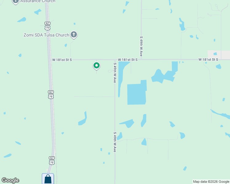 map of restaurants, bars, coffee shops, grocery stores, and more near South 49th West Avenue in Mounds