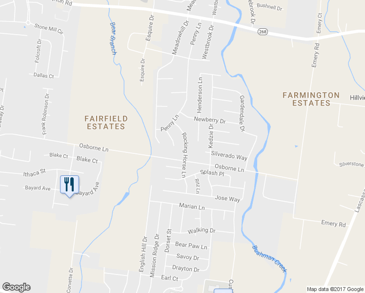 map of restaurants, bars, coffee shops, grocery stores, and more near 2715 Rocking Horse Lane in Murfreesboro